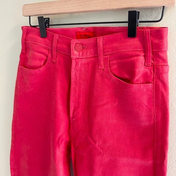 Mother The Hustler Ankle Fray Jeans Size 28 Never A Dull Moment New Years Red - Picture 4 of 14